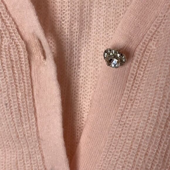 Boden Cardigan Sweater Womens Sz Small Blush Pink Maggie Rhinestone Knit V Neck - Picture 3 of 10